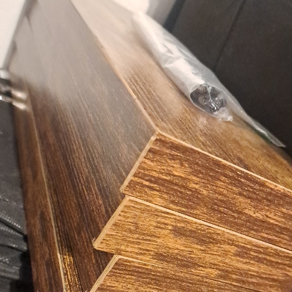 Rustic Brown Floating Wall Shelves - Picture 2 of 2